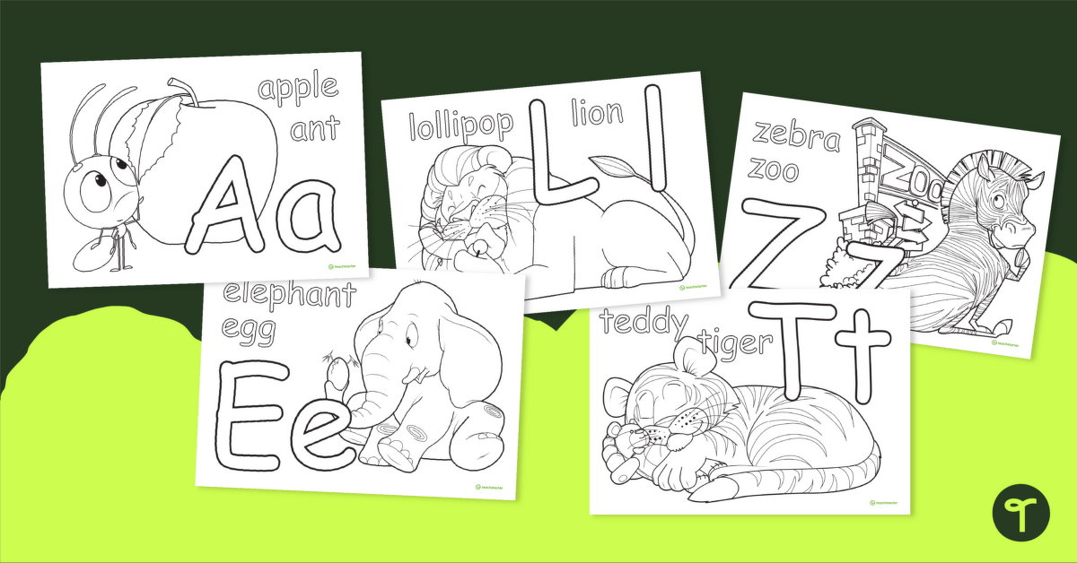 Printable Alphabet Colouring Pages teaching resource