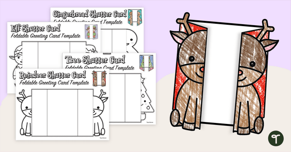 Go to Christmas Shutter Cards - Printable Greeting Card Templates teaching resource