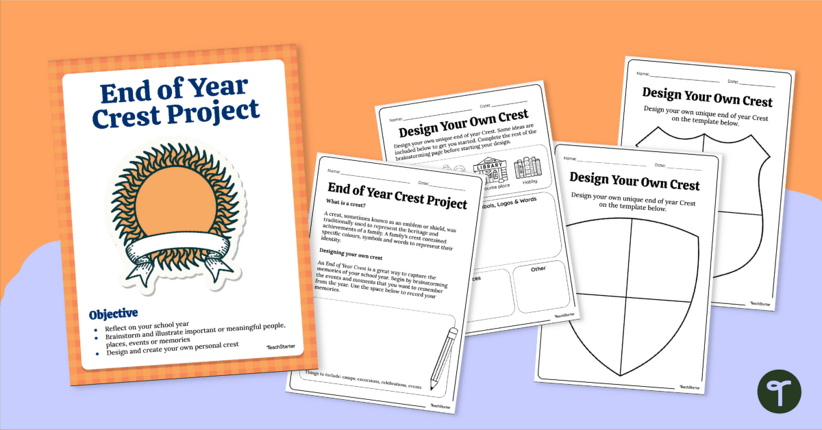 End of Year Project - Design a Classroom Crest teaching resource