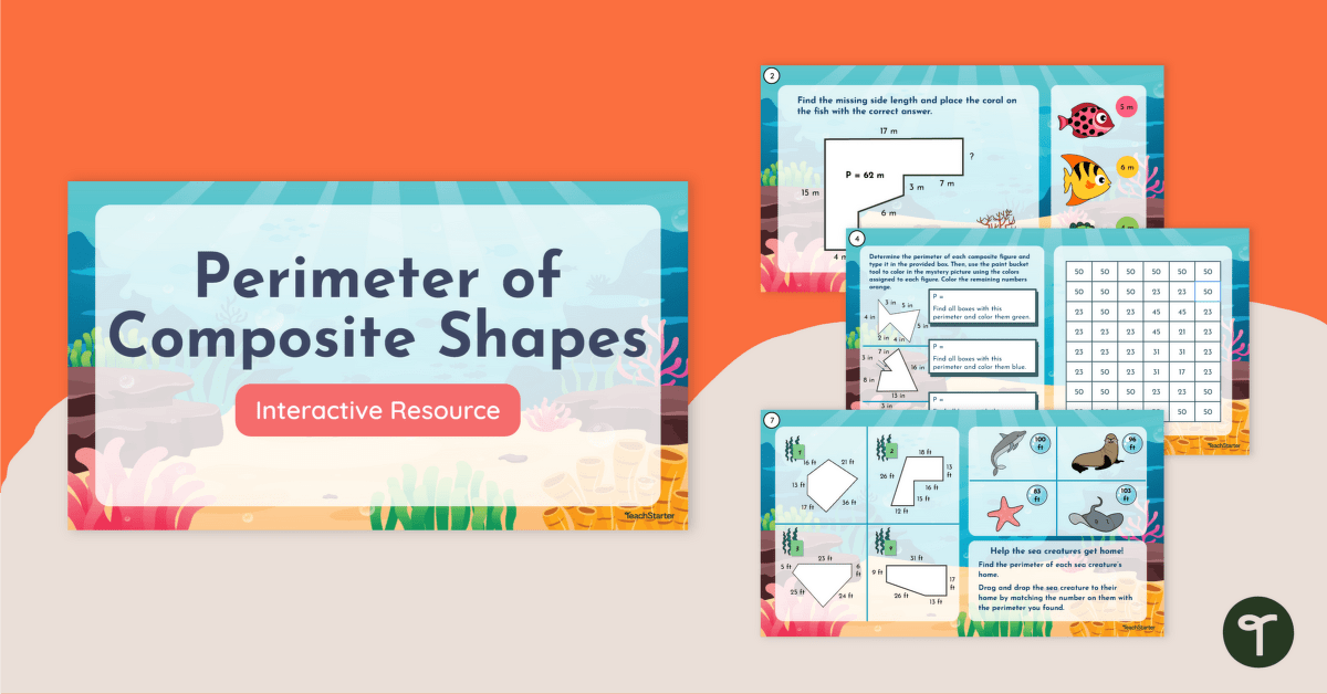 Perimeter of Composite Shapes Interactive Activity teaching resource