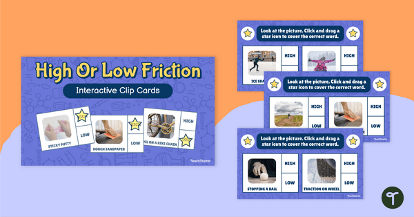 Go to High or Low Friction? Interactive Peg Cards teaching resource