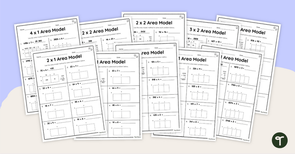 Go to Area Model Multiplication Worksheets teaching resource