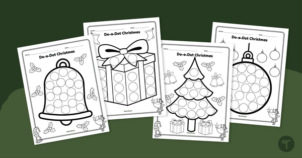 Go to Do-a-Dot Christmas Worksheets for Preschool teaching resource