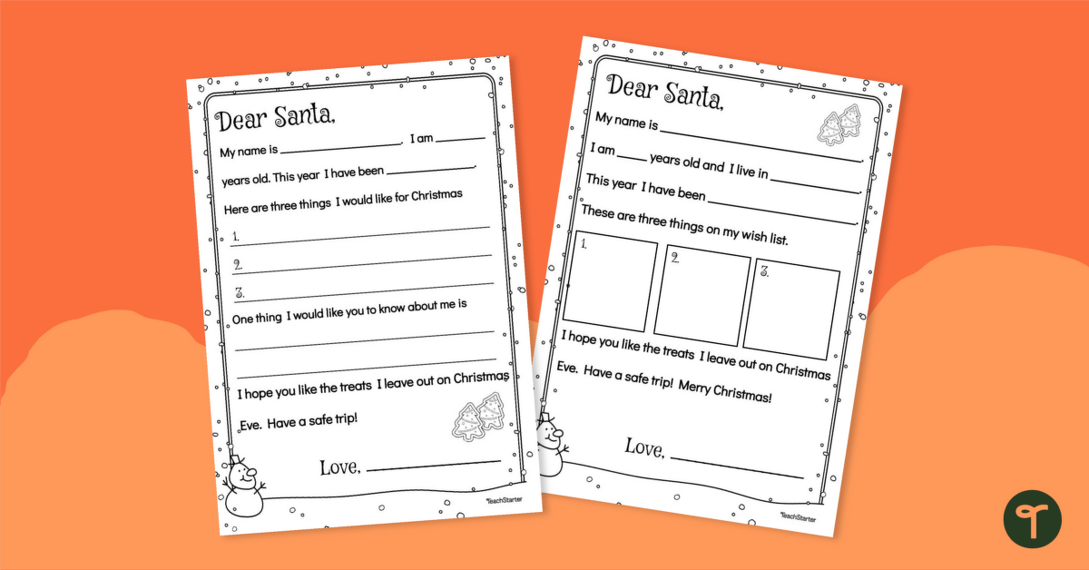 Dear Santa Letter Templates teaching resource