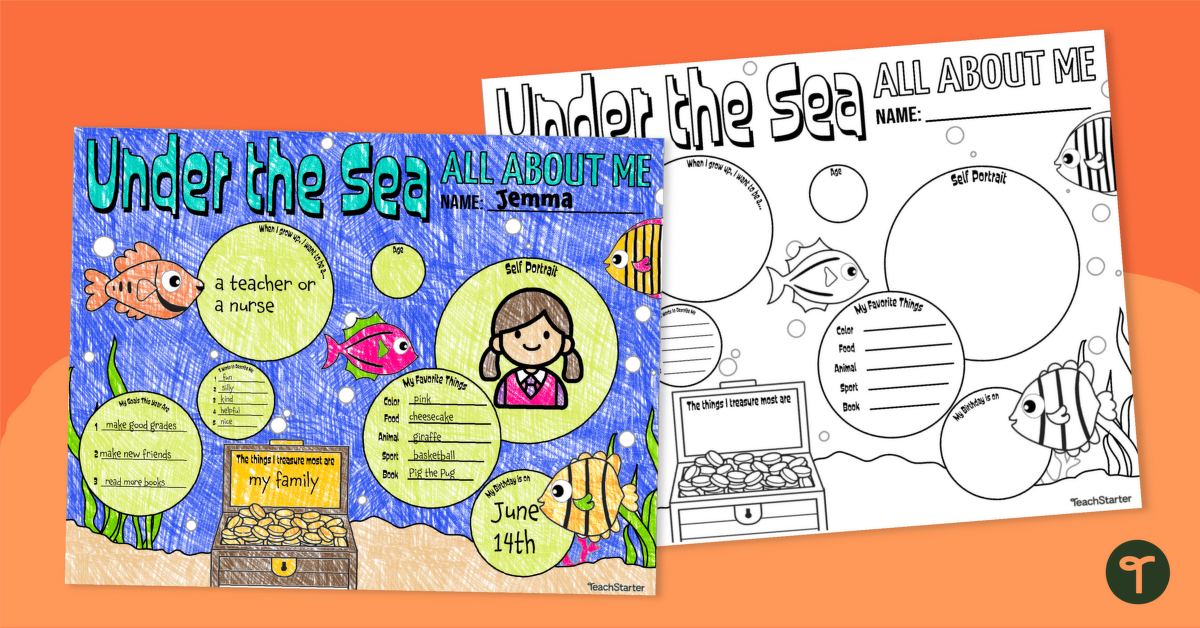 Under the Sea All About Me Poster teaching resource