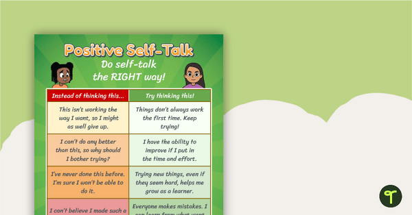 Go to Positive Self-Talk Poster teaching resource