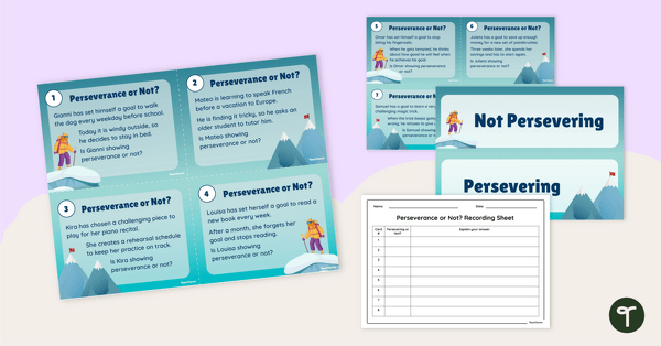 Go to Perseverance or Not? Scenario Cards teaching resource