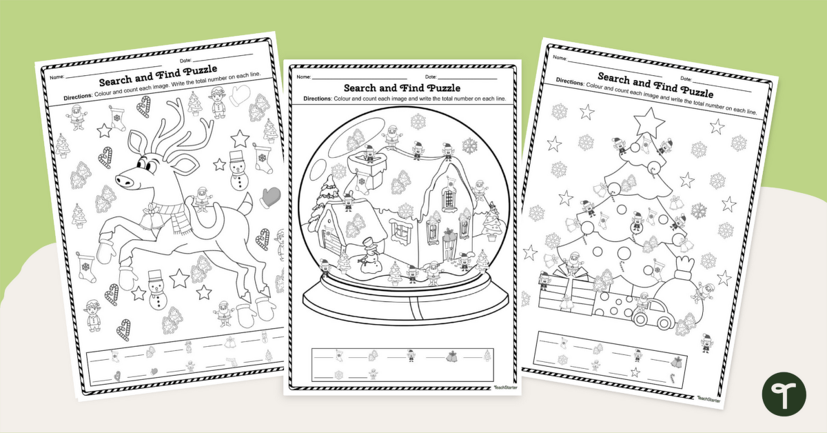 Search and Find Puzzles for KS1 – Christmas Edition teaching resource