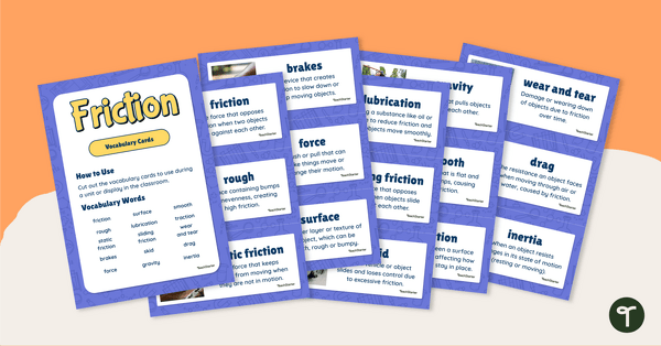 Image of Friction Word Wall Vocabulary Cards