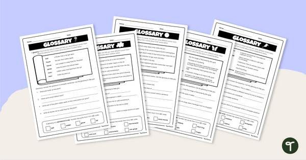 Go to Glossaries Worksheets teaching resource