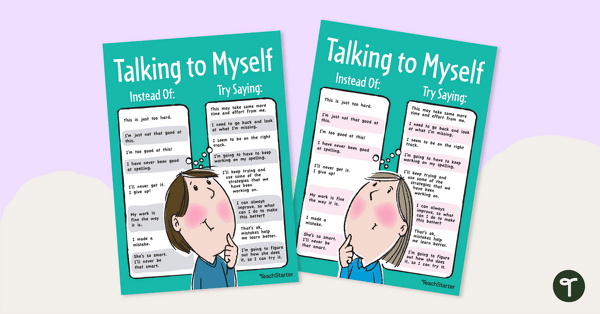 Go to Positive Self Talk Poster: Talking to Myself teaching resource