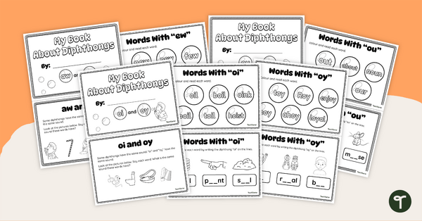 Go to Diphthong Vowel Teams Mini-Book Pack teaching resource