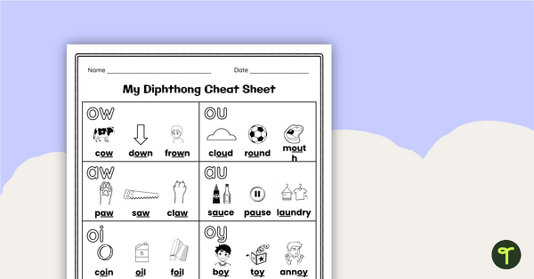 Go to My Diphthong Cheat Sheet teaching resource