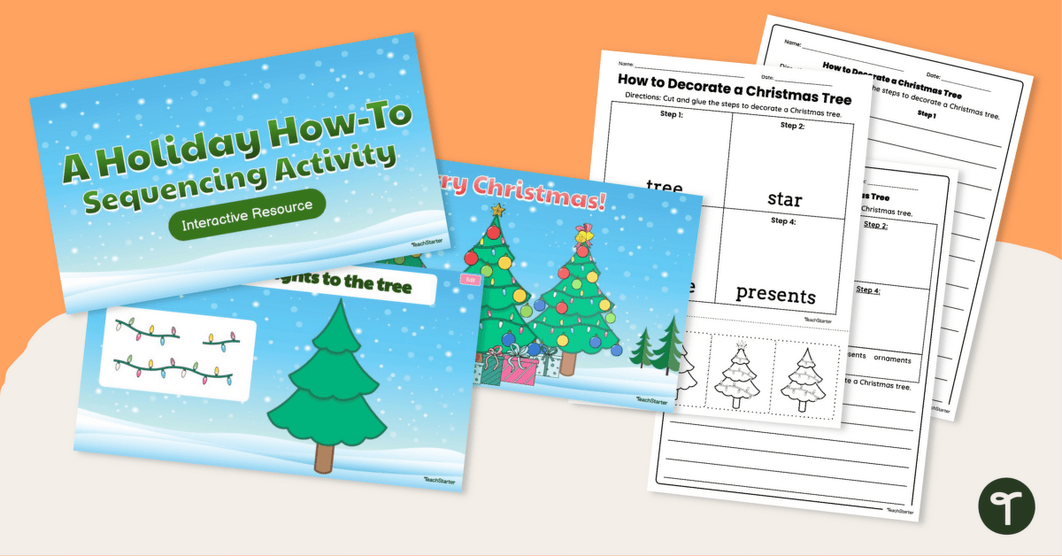 How to Decorate a Christmas Tree - Year 1 Procedural Writing Activity teaching resource