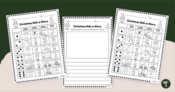 Go to Christmas Writing Prompt Dice Game - Roll-a-Story teaching resource