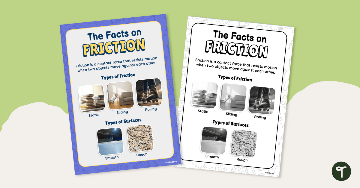Friction Poster teaching resource