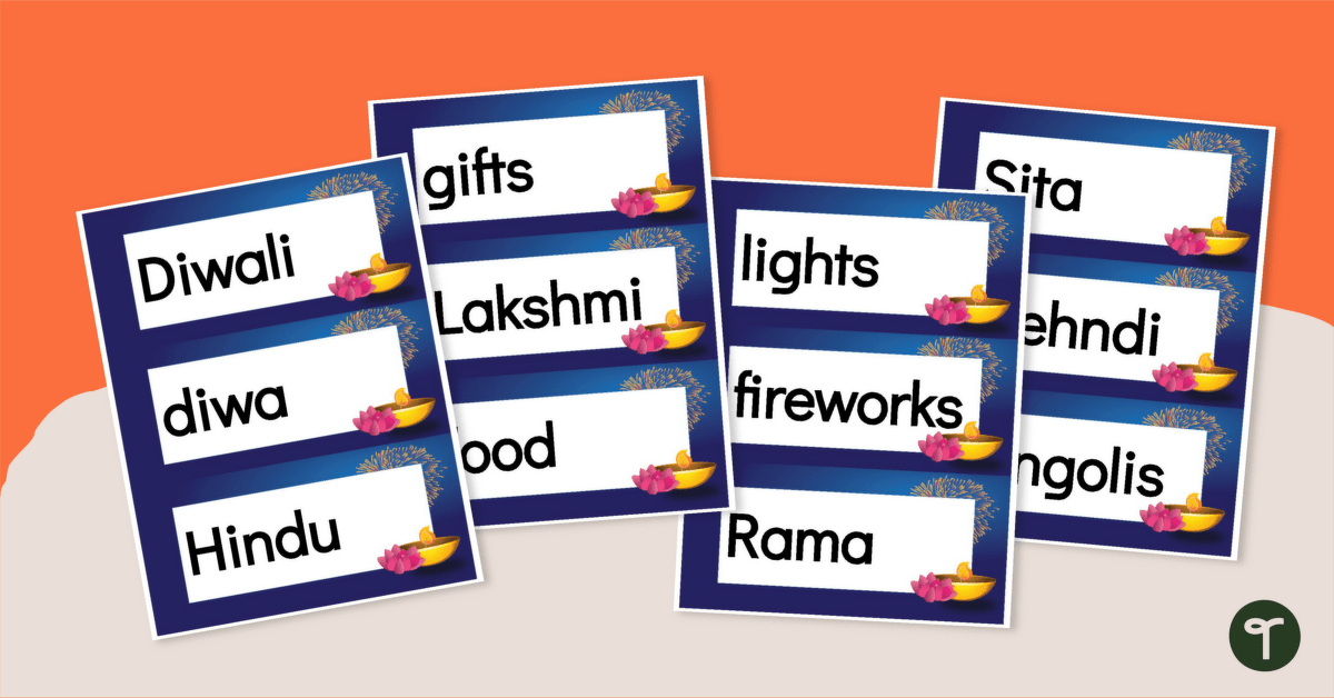Diwali Word Wall Vocabulary teaching resource