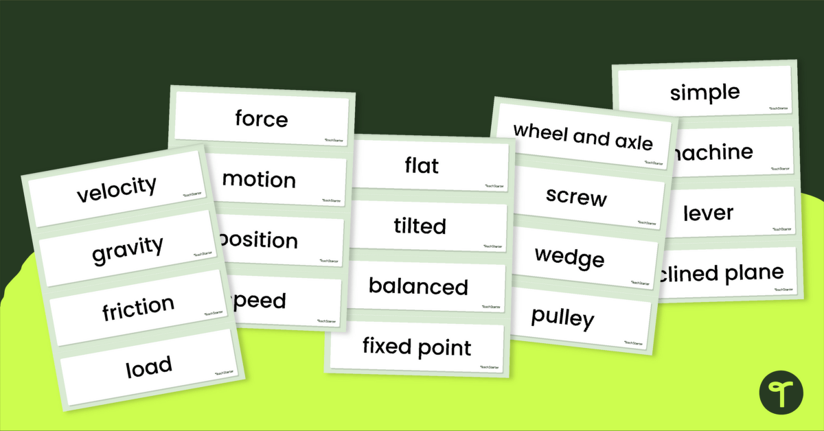 Simple Machines Word Wall teaching resource