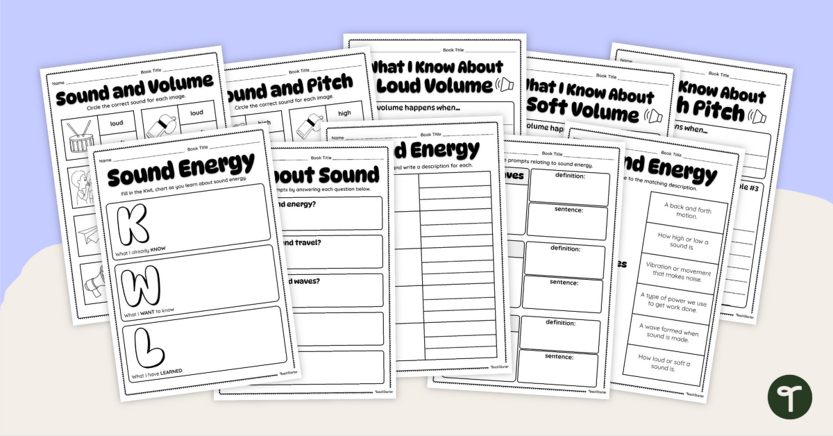 Exploring Sound Energy Worksheet Pack teaching resource