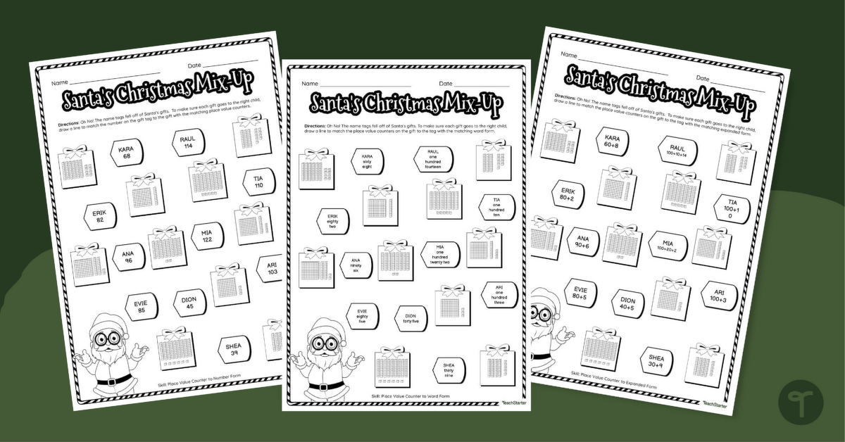 Santa's Mix-Up - Place Value & Expanded Form Maths Worksheets teaching resource