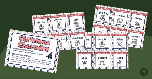 Go to Christmas Charades Game Cards teaching resource