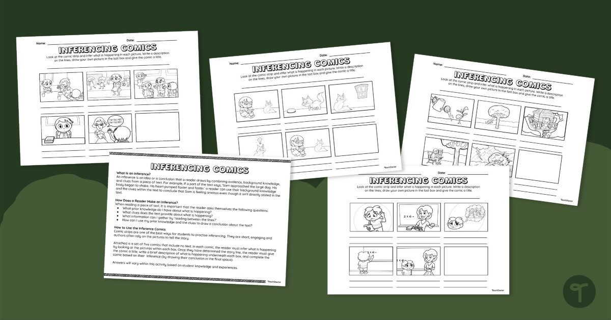 Inference Comics - Worksheet teaching resource