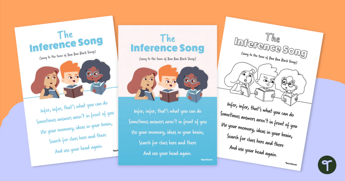 The Inference Song Classroom Poster teaching resource