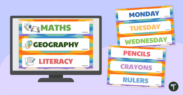 Go to Editable Retro Themed Classroom Organisation Labels teaching resource