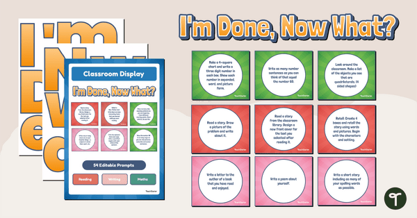 Go to I'm Done! Early Finishers Choice Board Display teaching resource