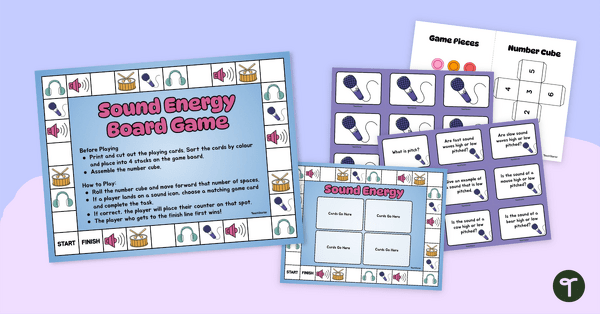Go to Sound Energy Board Game for Grade 2 teaching resource