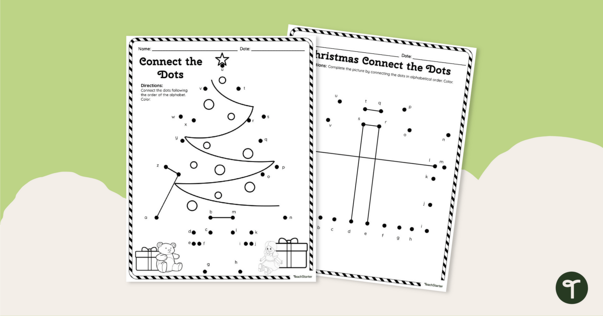 Connect the Dots Christmas Worksheets teaching resource