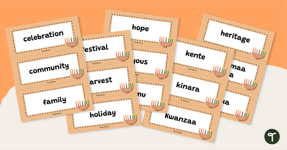 Kwanzaa Vocabulary Word Wall teaching resource