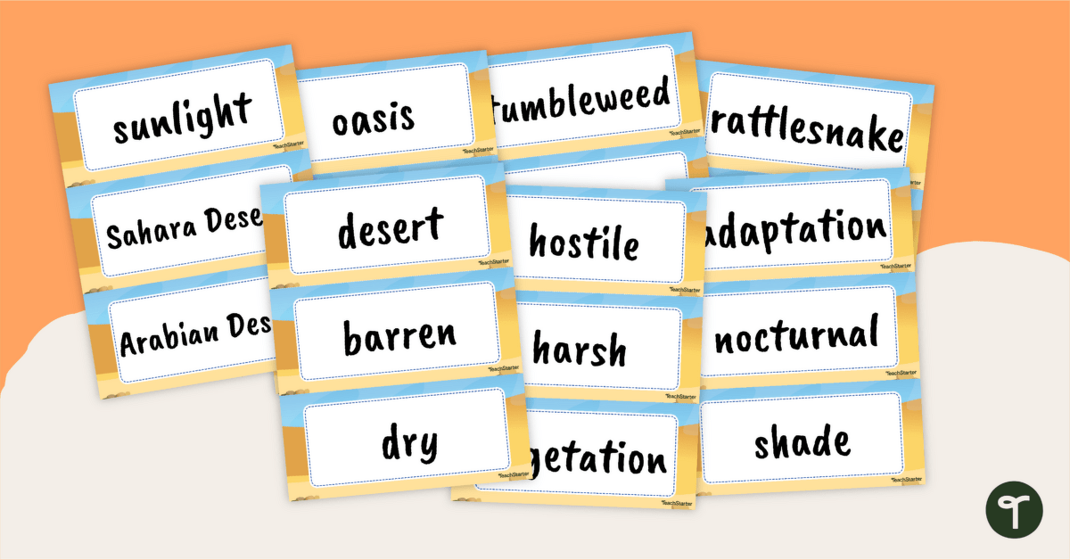 Desert Word Wall Vocabulary teaching resource