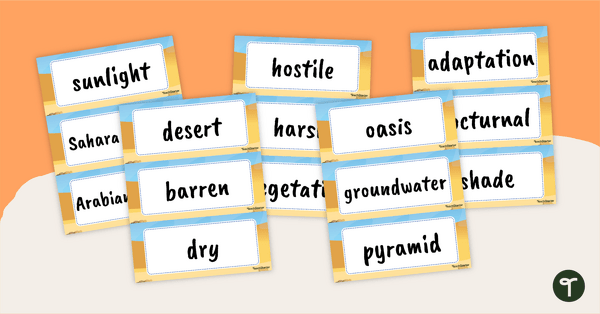 Go to Desert Word Wall Vocabulary teaching resource