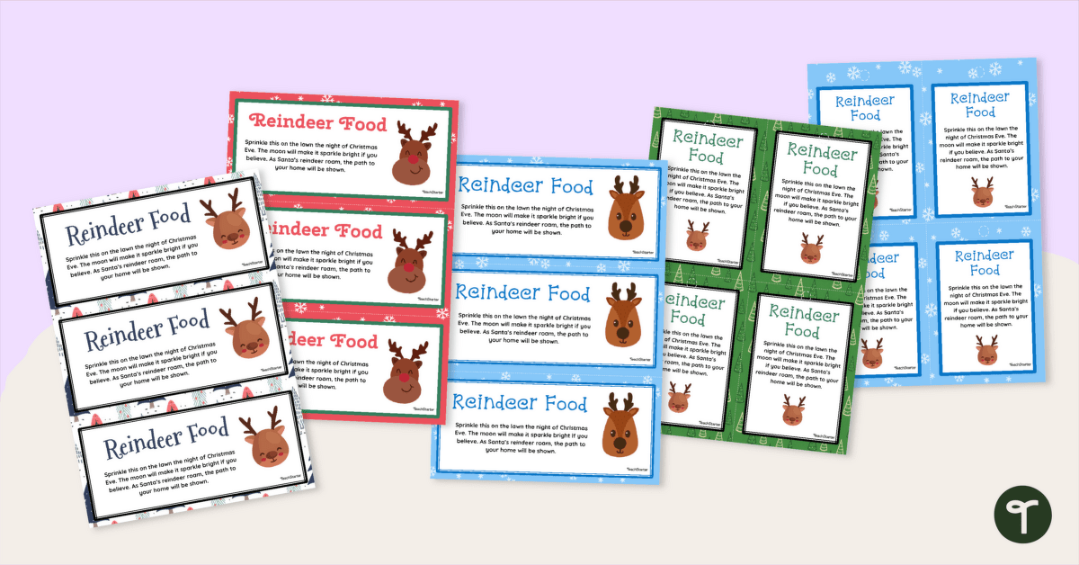 Magic Reindeer Food Bag Toppers teaching resource