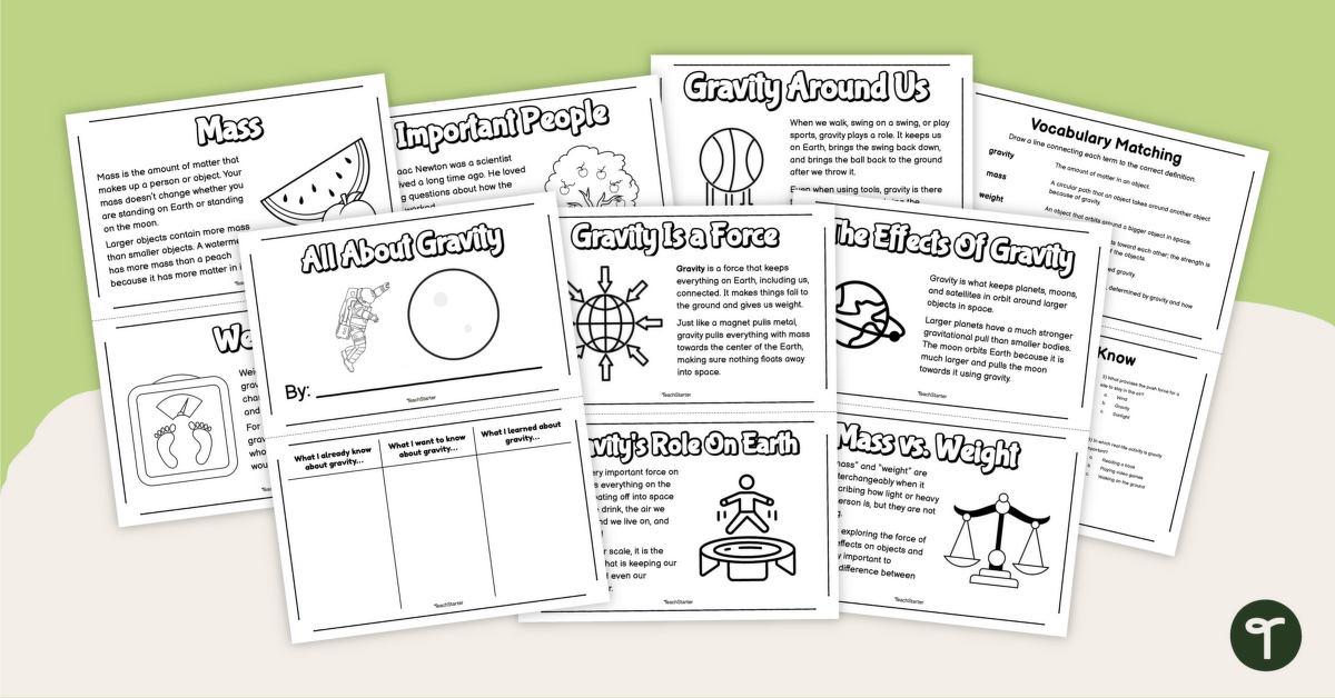All About Gravity Mini-Book teaching resource