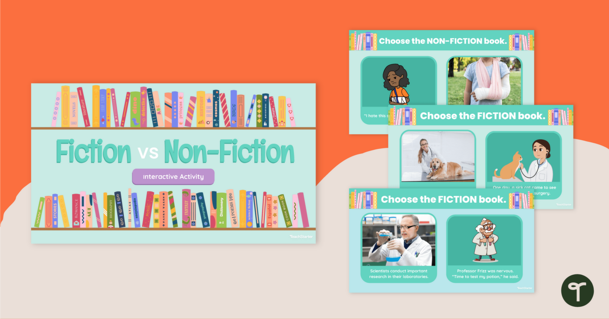 Fiction vs Non-Fiction Interactive Activity teaching resource