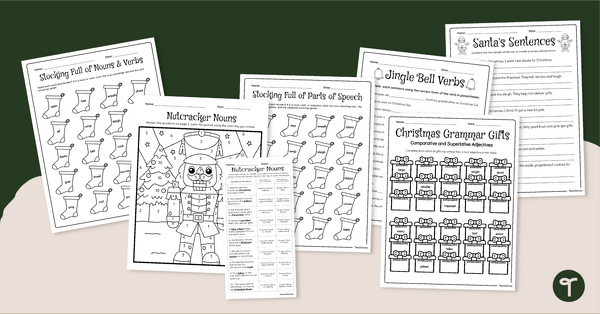 Image of Year 3 and Year 4 English Worksheets - Christmas Printables