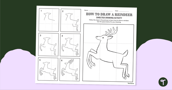 Go to How to Draw a Reindeer Directed Drawing teaching resource