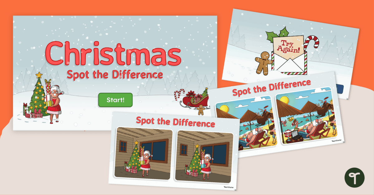 Christmas Spot the Difference Interactive teaching resource