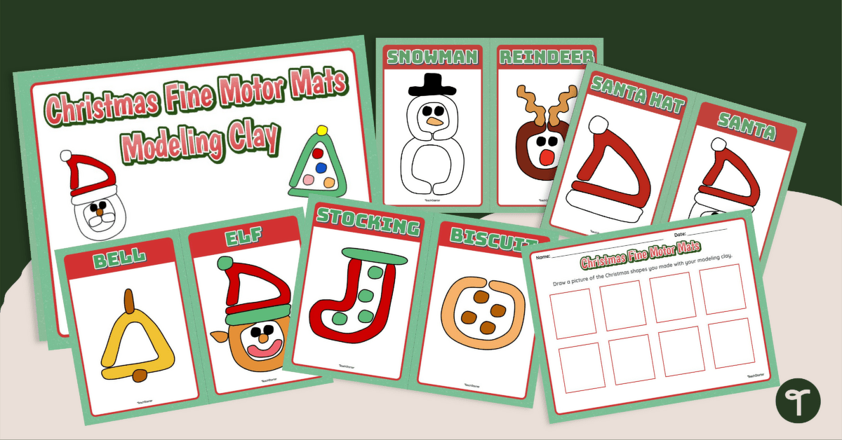 Christmas Modeling Clay Mats teaching resource