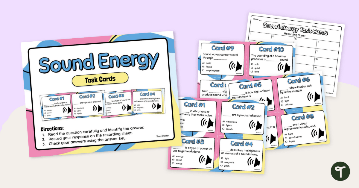 Sound Energy Task Cards teaching resource