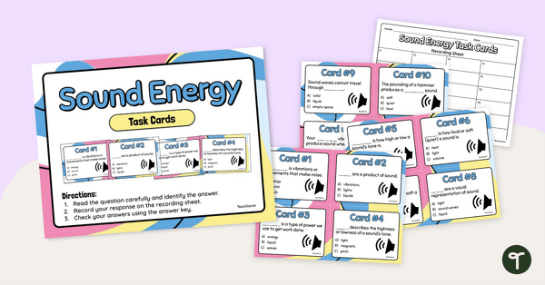 Go to Sound Energy Task Cards teaching resource