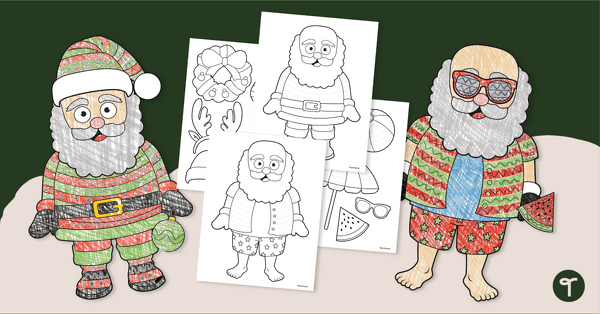 Go to Funky Santa Craft Template teaching resource