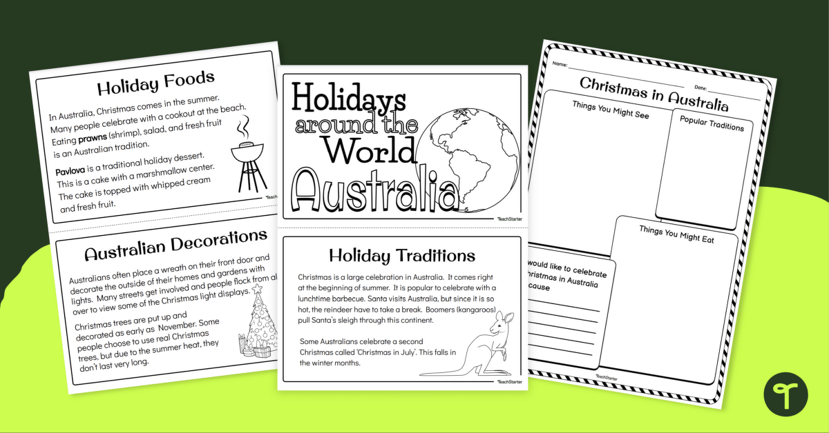 Christmas Around the World Mini Book – Australia teaching resource