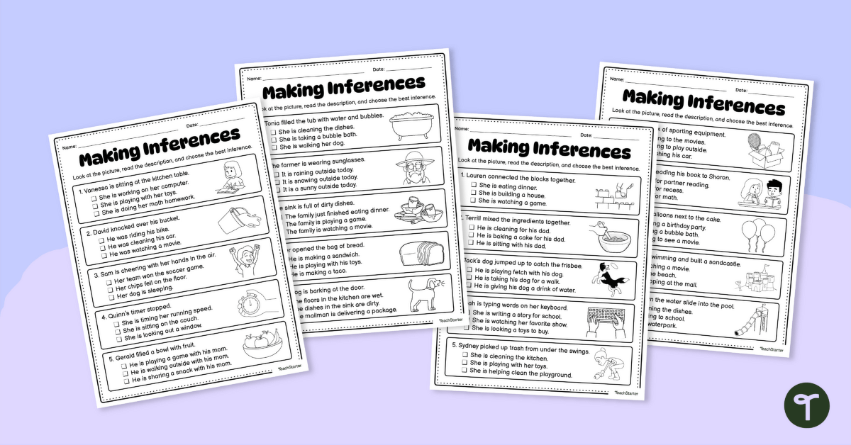 Making Inferences Worksheet Pack teaching resource