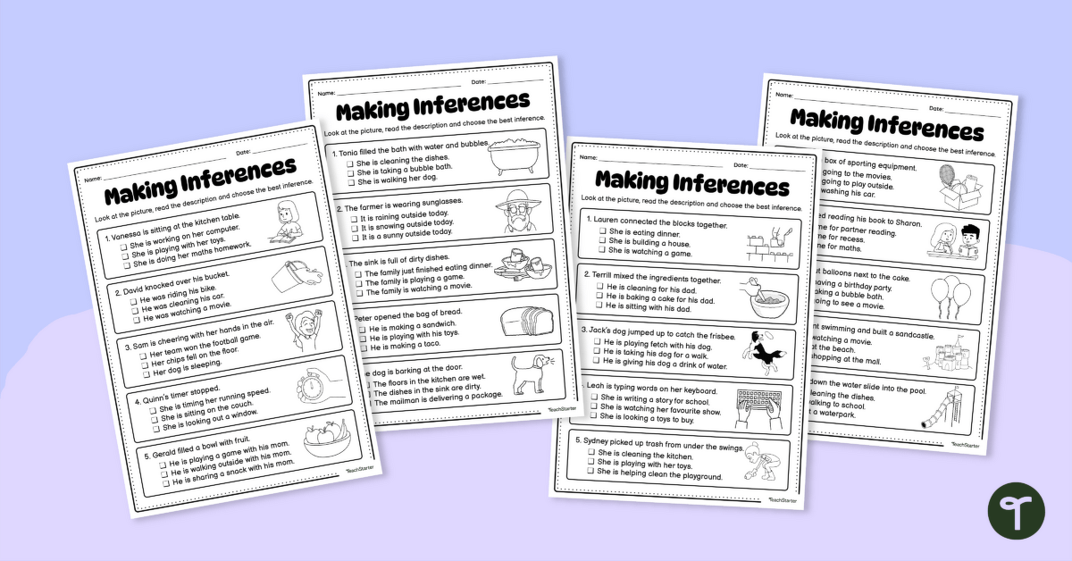 Making Inferences Worksheet Pack teaching resource