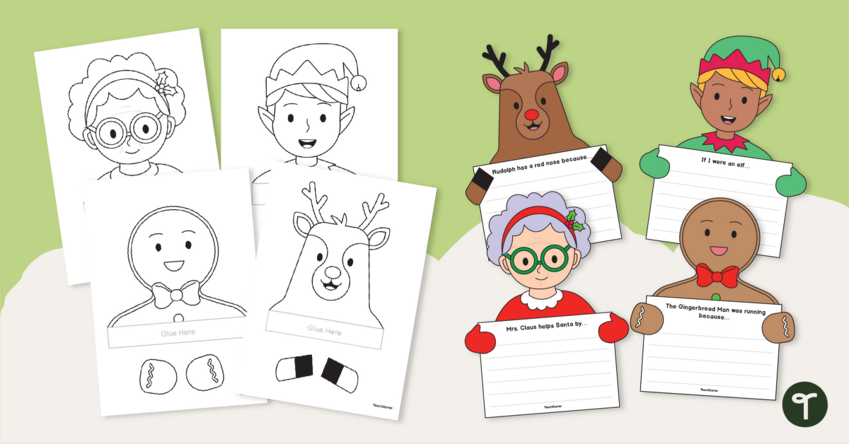 Christmas Character Writing and Craft Templates teaching resource