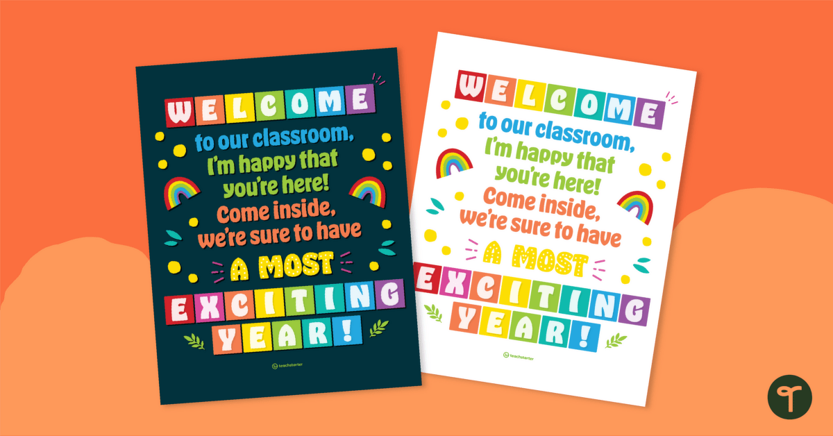 Classroom Welcome Sign - Back to School Poem teaching resource