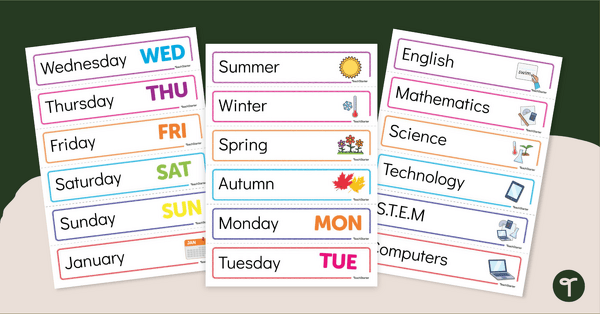 Image of Visual Schedule - Editable Timetable Cards